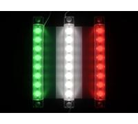 Generico LUCI INGOMBRO 9 LED 12/24 PER CAMION CAMPER RIMORCHIO VOLTIMETRO E CICALINO (BANDIERA LED ITALIANA LED)