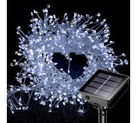 Generico Luci solari di fuoco d'artificio, 4.9Ft 50 LED luci di Natale 8 modalità stringa di luce del filo di rame decorazioni di festa di Natale di matrimonio di giardino (Bianco)