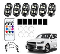 Generico Luci Strobe - Multiple Luci Sicurezza Senza Fili Anticollisione | Telecomando 8 Colori Anticollisione LED per Moto Bici Auto Camion Furgone Trattorino Scooter