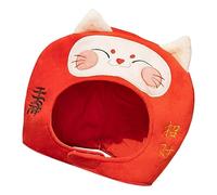 Genérico Lucky Cat Headgear - Halloween Headpiece Costume | Masquerade Head Cover | Plush + Pp Cotton Plush Headwear Accessory | Comfortable Funny Headgear for Halloween Birthday New Year 30 x 35 cm