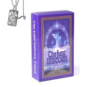 Generico L'ultimo tarocco unicorno - mazzo tascabile per principianti con collana - design incantevole, facile da usare