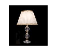 Generico Lume grande, lampada da tavolo classica in cristallo trasparente oro con paralume in tessuto a 1 luce CL081 per camera da letto, salotto, soggiorno