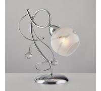 Generico Lumetto, lapada da comodino, abat jour moderno cromato con cristalli trasparenti 1 luce per cameretta, camera da letto, salotto, soggiorno, LGT Katarina