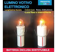 Generico LUMINO ELETTRONICO VOTIVO PER CIMITERO - EXTRADURATA BATTERIA LOCULO: 1,5 ANNI/OSSARIO: 8 MESI | Candele led a batteria cimitero extradurata 245/547 giorni. (GIALLO FISSA, PICCOLO - OSSARIO)