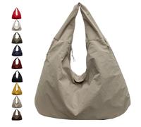 Generico Luna Lush Bag, Multi-Pocket Large Capacity Slouchy Nylon Tote, Waterproof Travel & Commute Shoulder Handbag for Men & Women (Grey)