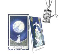 Generico Lunalapin Coniglio Tarocchi Deck - 12x7cm, inglese, per i principianti, comprese le carte dei tarocchi e collana dei tarocchi.