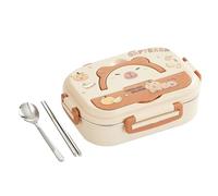 Generico Lunch Box En Acier - Avec Bol À Soupe Et Couverts, Avec Bol À Soupe Et Couverts | Boîte À Déjeuner ÉTanche À 3 Compartiments Avecc Rangement D'ustensiles, IDéale Pour L'école, Le Travail