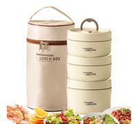 Generico Lunch Box Set - 3 Pcs Leakproof Reusable Food Containers with Insulated Bag, Portable Meal Prep Box for School, Office & Travel, Microwave & Dishwasher Safe for Men, Women & Kids