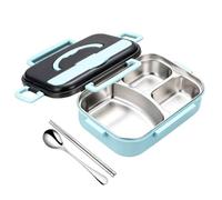 Generico Lunch Container - 1000ml Divided Snack Container with Cutlery Set