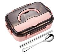 Generico Lunch Container - 1000ml Divided Snack Container with Cutlery Set