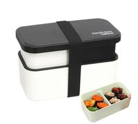 Generico Lunch Containers, 1450ml Leak Proof Food Container, 2 Tier Stackable Bowl with Removable Utensil Set and Sealing Strap, Lunch Storage Box for Work, School, Picnic, Outdoor