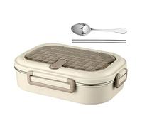 Generico Lunch Containers, Food Container, 9.06x6.5x2.95 Inches with Spoon & Chopsticks Insulated Leak Proof Stainless Steel, Microwavable Box for Hiking, Outdoor, Travel and Charcuterie