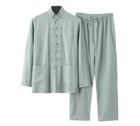 Generico Lunghe Allenamento Tuta Casual Uniforme Tuta da uomo Medievale Abbigliamento Uomo Kung Fu Suit Tradizionale Cinese Arti Marziali Qigong Tai Chi Wing Chun Shaolin Wushu Maniche