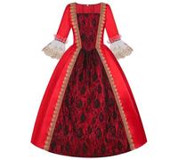 Generico Lungo Abito da Sera Medievale Vittoriano per Rinascimento Carnevale Halloween Abbigliamento Elegante e Traspirante Vintage Costume Regina Festa Principesse Gotico Palazzo in Pizzo per Donna