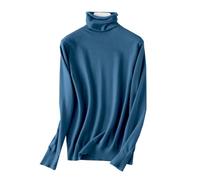 Generico Lupetto Donna Maglia Sottogiacca Donna Maglione A Collo Autunno Inverno da Maglione A Collo Aderente Aderente Maglietta Sottile Blue XXL