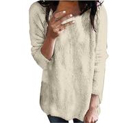 Generico Lupetto Donna Manica Lunga Maglione Pullover da Donna Sottile alla con Maniche Lunghe E Maniche Lunghe Chunky Knit Maglia Manica Lunga Beige XXL