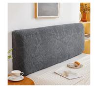 Generico Lussuosa Fodera For Testiera In Jacquard Elasticizzata Con Protezione Antipolvere For L'arredamento Della Camera Da Letto E Dell'appartamento.(Dark Gray,220cm)