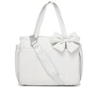 Generico Luvys Bag, Lightweight Crush Bow Tote Bag for Women, Quilted Puffy Crush Tote Bags for Daily Use Work Travel (White)