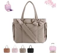 Generico Luvys Bag, Luvys Crush Bow Tote Bag, Quilted Puffy Crush Tote Bagswith Bow, for Daily Use Work Travel (Tea Gray)