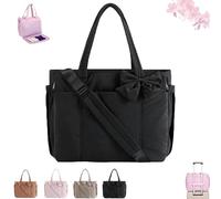 Generico Luvys Bag, Luvys Crush Bow Tote Bag, Quilted Puffy Crush Tote Bagswith Bow, for Daily Use Work Travel (Black)