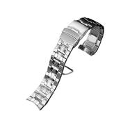 Generico luwencheng Cinturino orologio acciaio inox 22mm, argento/nero, accessorio per Edifice EF-550D