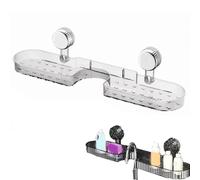 Generico Luxorio Suction Bathroom Organizer, Corrugated Suction Cup Storage Holder, No Drill, Movable Shower Shelf Suction Cup for Bathroom, Kitchen (style*D)