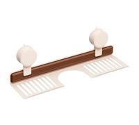 Generico Luxorio Suction Bathroom Organizer,Walnut Suction Cup Bathroom Shelf,No-Drill Wall-Mounted Storage Shelf, for Over-Sink Storage (50cm White)