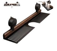 Generico Luxorio Suction Bathroom Organizer,Walnut Suction Cup Bathroom Shelf,No-Drill Wall-Mounted Storage Shelf, for Over-Sink Storage (60cm black)