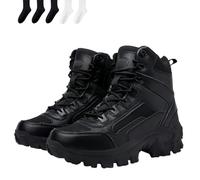 Generico Luxsines/Dallader Leather Boots, Mens Orthopedic Support Anti-Puncture Work Boots Waterproof Anti-Sprain Hiking Boots (Black,39)