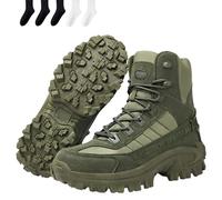 Generico Luxsines/Dallader Leather Boots, Mens Orthopedic Support Anti-Puncture Work Boots Waterproof Anti-Sprain Hiking Boots (Green,40)