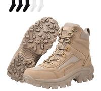 Generico Luxsines/Dallader Leather Boots, Mens Orthopedic Support Anti-Puncture Work Boots Waterproof Anti-Sprain Hiking Boots (Sand,41)