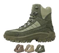 Generico Luxsines Leather Boots, Mens Orthopedic Support Anti-Puncture Work Boots Waterproof Anti-Sprain Hiking Boots (Green,41)