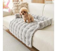 Generico Luxurious Cozy Dog Couch Bed, Washable Thickened Calming Pet Sofa Mat, Warm Plush Pet Sofa Cover with Soft Bolster Cushion for Large Medium Small Dogs and Cats Furniture Protector