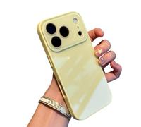 Generico Luxury Crystal Texture Mobile Phone Case, Skin-Feeling Solid Color Protective Cover, Full-Coverage Lens Design for iPhone 17/16/15/14/13 Pro Max Air Series