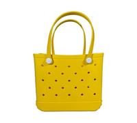 Generico M/L/XL Borse da spiaggia Cestino portaoggetti impermeabile in gomma Borsa viaggio a tracolla donna in tinta unita(Yellow,XL 47x33x24cm)