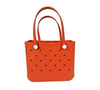 Generico M/L/XL Borse da spiaggia Cestino portaoggetti impermeabile in gomma Borsa viaggio a tracolla donna in tinta unita(Orange,M 27x10x21cm)