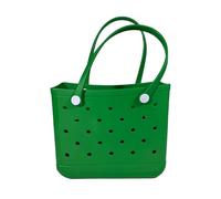 Generico M/L/XL Borse da spiaggia Cestino portaoggetti impermeabile in gomma Borsa viaggio a tracolla donna in tinta unita(White,M 27x10x21cm)