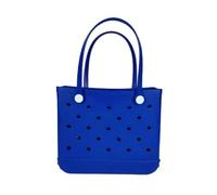 Generico M/L/XL Borse da spiaggia Cestino portaoggetti impermeabile in gomma Borsa viaggio a tracolla donna in tinta unita(Blue,XL 47x33x24cm)
