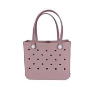 Generico M/L/XL Borse da spiaggia Cestino portaoggetti impermeabile in gomma Borsa viaggio a tracolla donna in tinta unita(Pink,XL 47x33x24cm)