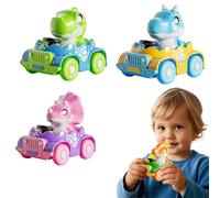 Generico Macchina a spinta, macchina Press and Go a forma di dinosauro per bambini | Gioco inerziale per veicoli animali Touch and Go per bambini, per esterni, scuola, soggiorno