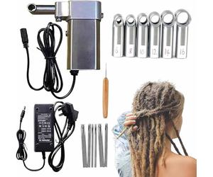 Generico Macchina Automatica per Dreadlocks Istantanei, 6 Teste (6-8-10-12-14-16mm), Macchina Portatile per Crochet Dreadlock, Estensioni per Capelli Fai-da-te Facili e Veloci