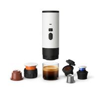 Generico Macchina Caffè Espresso Portatile 3 in 1, Macchina da Caffè Italiana Automatica con Funzione Riscaldamento, Compatibile con Capsule Grandi, Piccole e Polvere, Batteria Ricaricabile USB