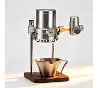 Generico Macchina Caffè Pneumatica 51 Mm, Caffettiera Manuale A Pressione D'aria, Con Base In Legno, Valvola Riduzione Della Pressione, Tazza, Concentrazione Regolabile, For Uso Domestico