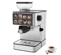Generico Macchina Da Caffè Espresso Con Macinacaffè Integrato, Macinacaffè Da 20 Bar, Caffettiera Automatica Con Macinacaffè Conico E Lancia Vapore per Montare Atte, Ideale per Espresso, Cappuccino
