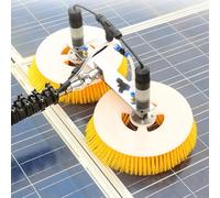 Generico Macchina per la Pulizia dei Pannelli solari, Spazzola a Doppia Testa per la Pulizia dei Pannelli fotovoltaici, Kit per Pali alimentati, Attrezzatura per la Pulizia dei Pannelli solari sui Te