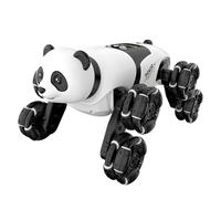 Generico Macchine RC Acrobatiche Per Bambini E Ragazzi | Robot Giocattolo Con Luci E Effetti Spray,Veicolo Robot Interattivo a Forma di Panda per Ragazzi e Bambini