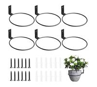 Generico Macetero De Pared - 6 Piezas Colgador De Macetas Con Soporte De Metal, Soporte Para Maceteros Montado En Pared Para Hogar Apartamento Casa De Campo Balcón Sala De Estar Baño