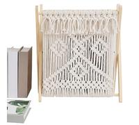 Generico Macrame Book Rack | 37x42x17cm Bohemian Small Storage Rackss - Elegant Bohemian Design Newspapers Storage Basket, Good Present Multi-Functional Standing Rack For Newspapers