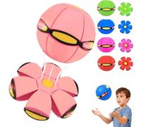 Generico Magic Ball - Children's Bouncing Balls, Dual Form Time Delay Transformation Bouncy Ball with 6 Lights, Magic Flying Saucer, Parent-Child Interaction Toy (Light Pink,With Light)