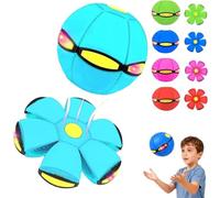 Generico Magic Ball - Children's Bouncing Balls, Dual Form Time Delay Transformation Bouncy Ball with 6 Lights, Magic Flying Saucer, Parent-Child Interaction Toy (Light Blue,With Light)